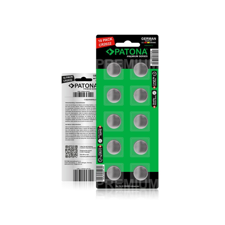 Patona PT4220 Lithium Batteries CR2032 3V - 10pcs Premium