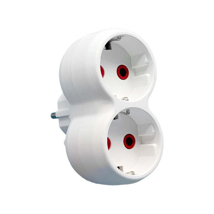 VEXEN VX1012W sadalītājs 2-vietas ar zemējumu, balts