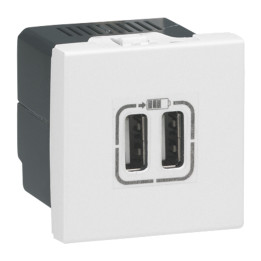 MOSAIC 2 USB LATURI 2 MOD A+A 2.4A 12 W VALKOINEN