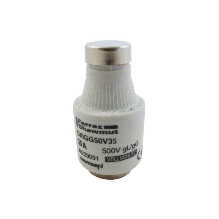 D fuse-link, gG, DIII, 500VAC, 35A, black