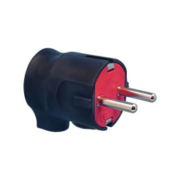 VX1104B - Earthed, black L type plug standard