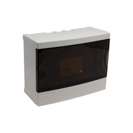 Distribution box wall mounted 8 modules, transparent door, IP40