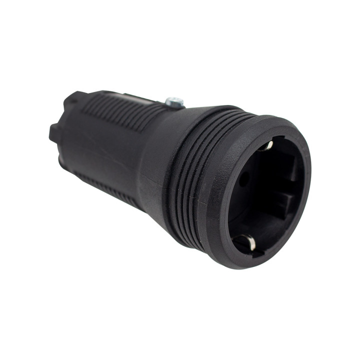 VEXEN PRO gumijas ligzda melna bez vāka 2P+E 16A