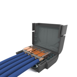 ShellBox geliu izoliuota jungties dėžutė IPX8 su 5 krypčių Wago jungtimi 0,2-4mm2