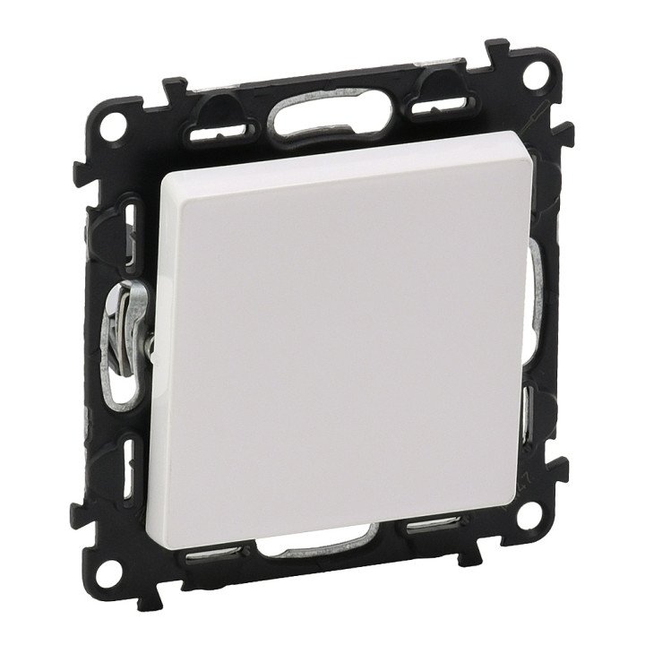 Changeover push-button Valena Life - 6 A - 250 V - with cover plate - white