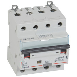 RCBO - DX 6000 - 10 kA - 4P - 400 V - 16 A - 30 mA - Hpi type