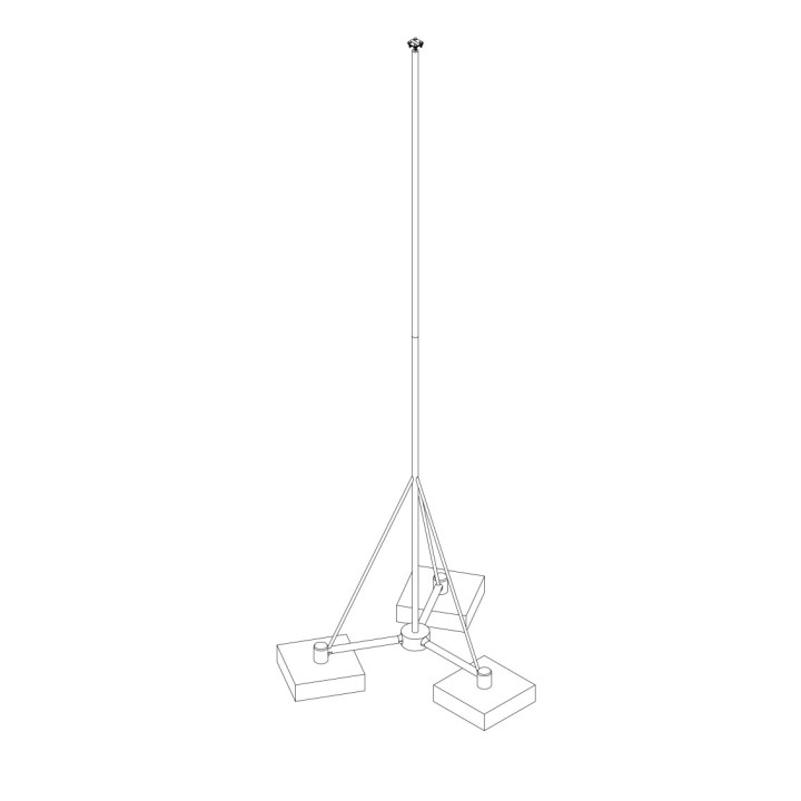 Piksemast statiivi betoonalusel h=3m do k
