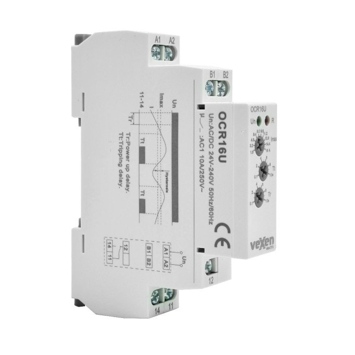 OCR16U over current monitoring relay 1,6A-16A 1CO 10A AC/DC 24-240V