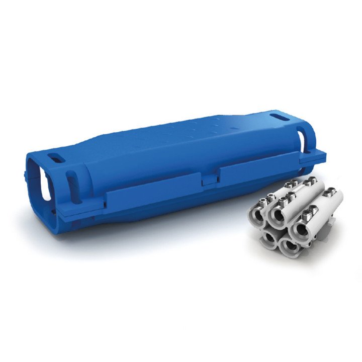 SHARK 516 in-line gel-insulated joint IPX8, with five-pole terminal block 6-16mm2, 0.6/1kV cables