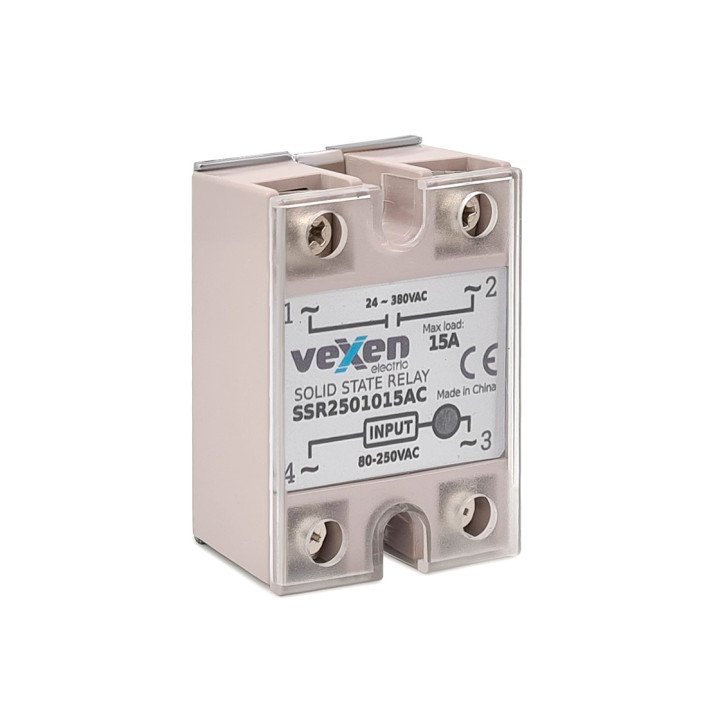 VEXEN cietvielu relejs 1NO, 15A, 80-250VAC