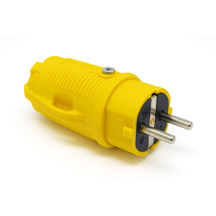 PRO rubber, yellow plug 2P+E 16A 250V IP54