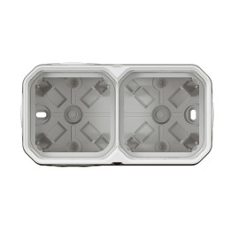 PLEXO 2 GANG BOX HORIZONTALUS IR VERTIKALUS - BALTAS
