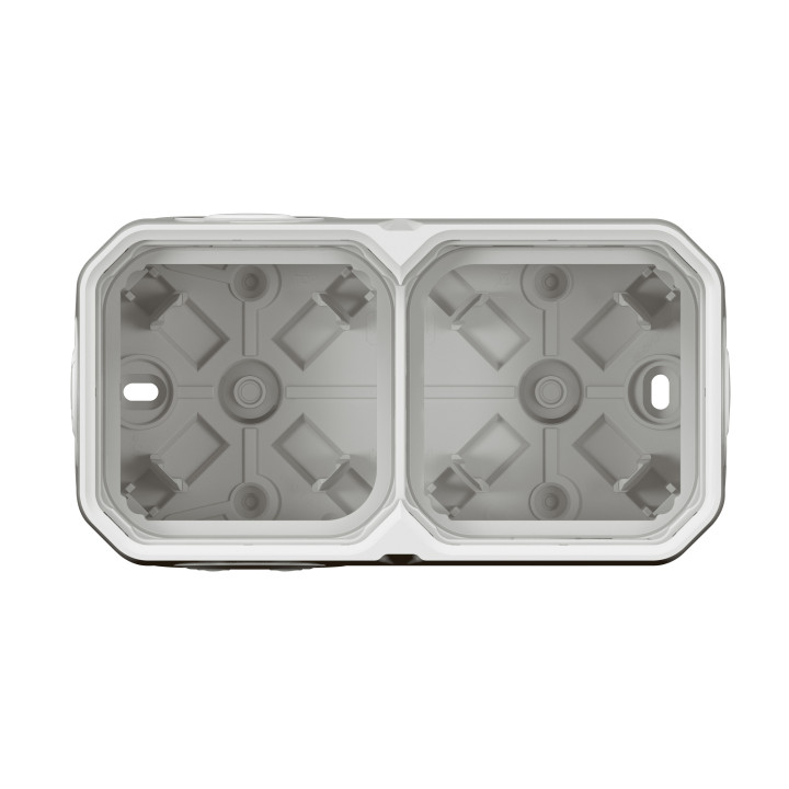 PLEXO 2 GANG BOX HORIZONTALUS IR VERTIKALUS - BALTAS