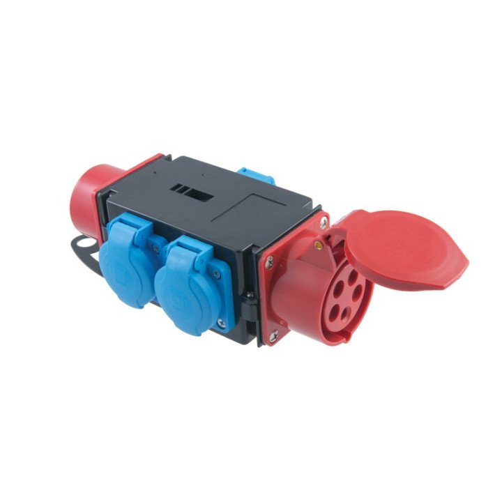 Distribution board 1x16A/5p 3x230V input plug 16A/5p IP44