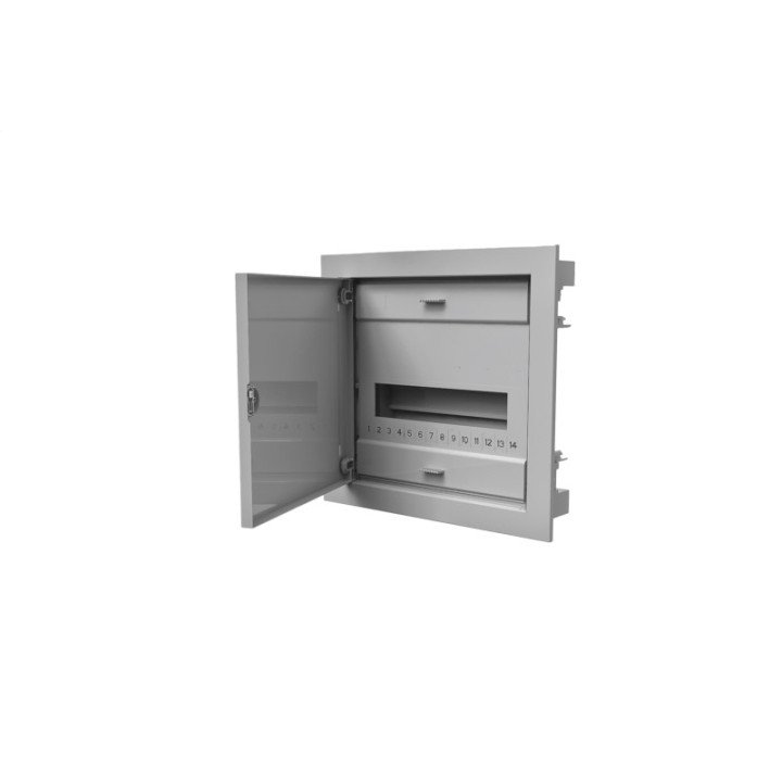 Distribution board flush 12+2 modules with metal doors and clamps (N+PE) IP40