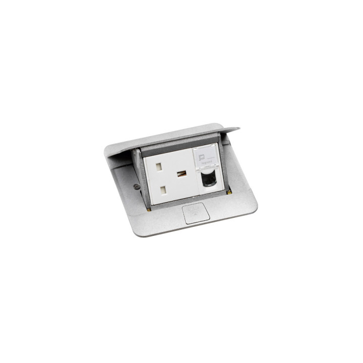 Pop-up box to be equipped - 3 modules - matt aluminium finish