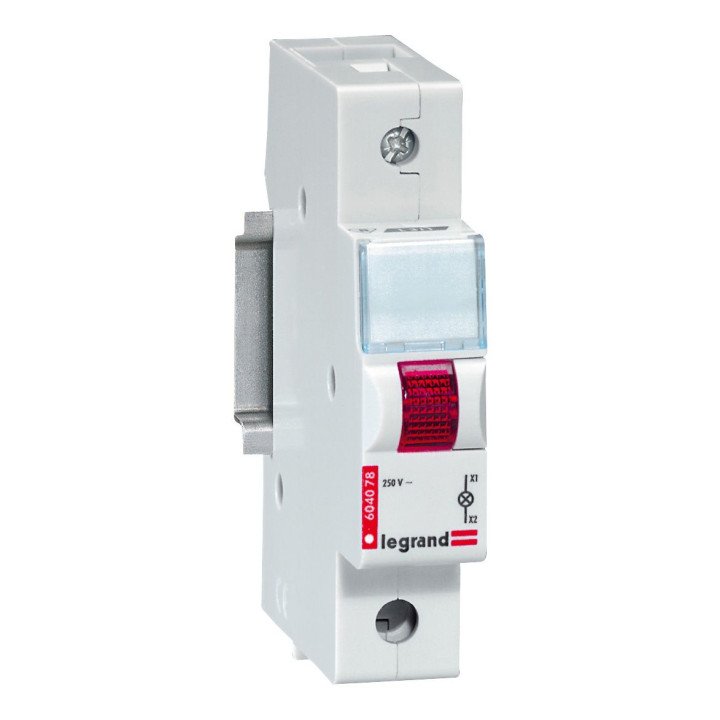 LED indicator 230 V - single - red - 1 module