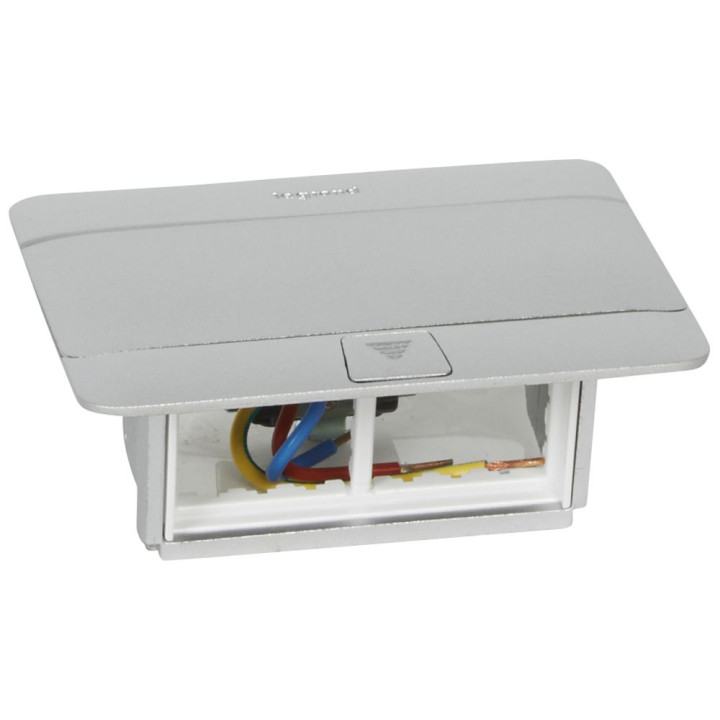 Pop-up box to be equipped - 4 modules - matt aluminium finish