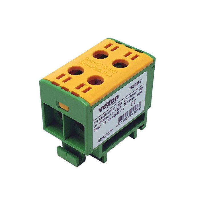 TS2035Y PE universal terminal block Al/Cu 2x2,5-35mm2