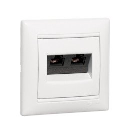 PRISE RJ45 CAT5E UTP IVOIRE 2 SORTIES