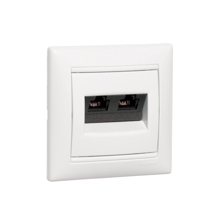 PRISE RJ45 CAT5E UTP IVOIRE 2 SORTIES