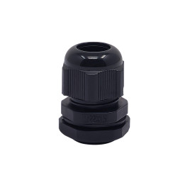 M22 mustast plastikust kaablitihend, IP68, 10-14mm