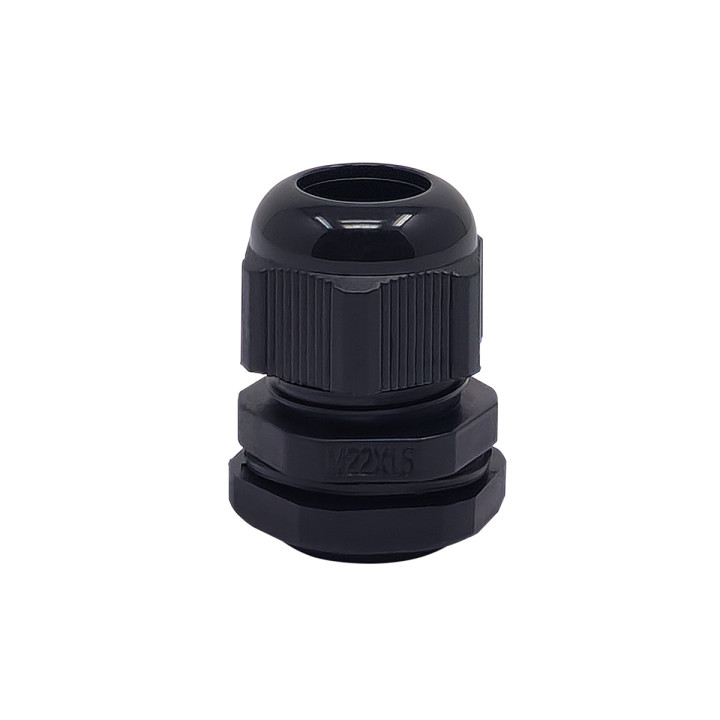 M22 juodo plastiko kabelio sandariklis, IP68, 10-14mm