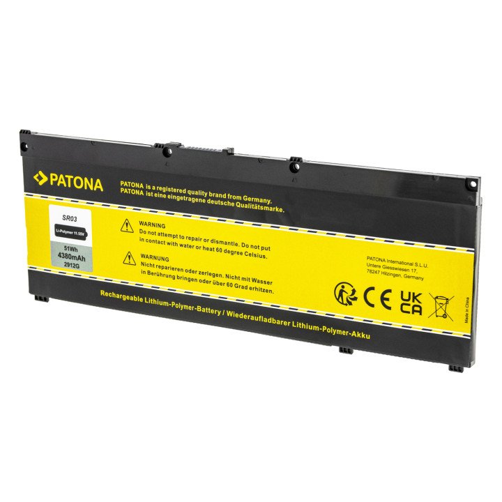 Patona PT2912 Laptop Battery for HP Pavilion Gaming 15 - 4380mAh 11.55V Li-Pol SR03XL/SR04XL