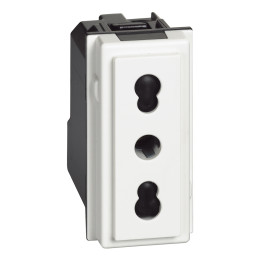 Italian standard socket 2P+E 16 A 250 Vac - center distance 19 mm and 26 mm