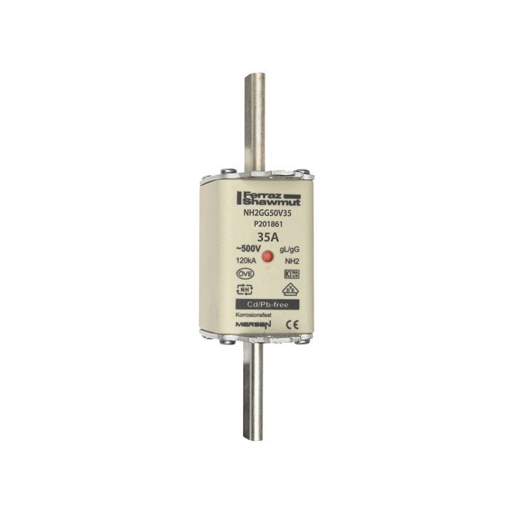 NH fuse-link gG, 500VAC, size 2, 35A double indicator/live tags