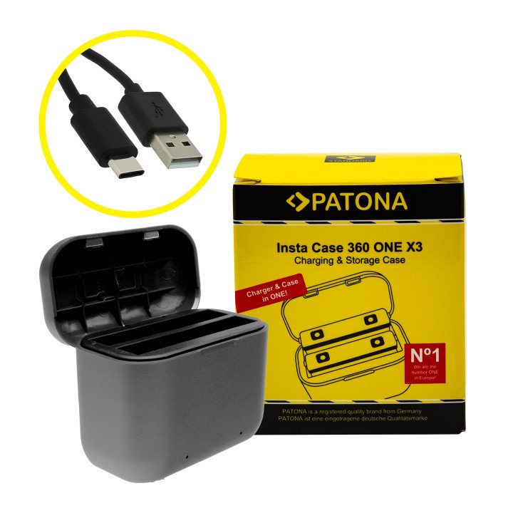 Patona PT1454 Dual Charger for Insta360 ONE X2/X3 Battery (USB-C)