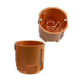 Junction box for gypsum 1-gang deep with connections d73x73mm orange 650C