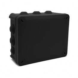 Монтажная коробка чёрная IP66 150x115x65mm с вводами