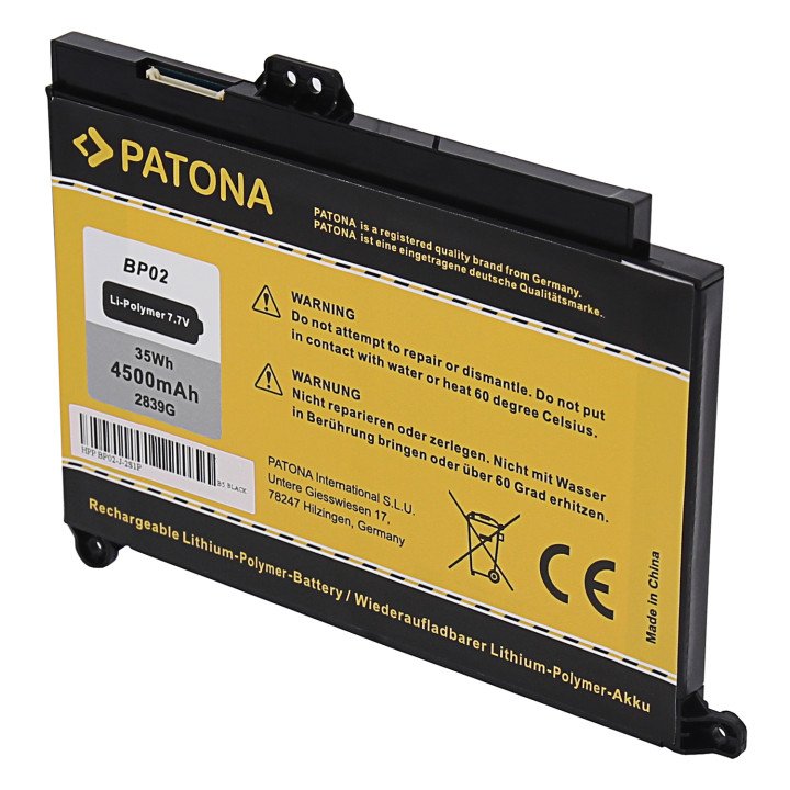Patona PT2839 Laptop Battery for HP Pavilion 15 AU 4500mAh 7.7V BP02XL HSTNN-LB7H