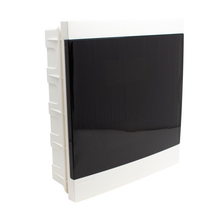 Distribution box flush mounted 24 modules, transparent door, IP40
