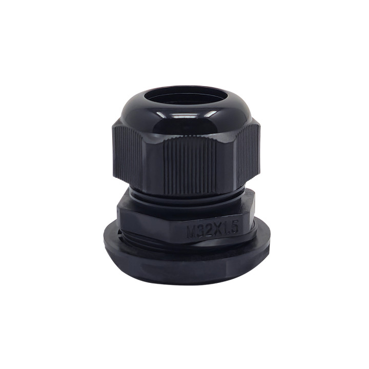 M32 black plastic cable gland, IP68, 13-18mm