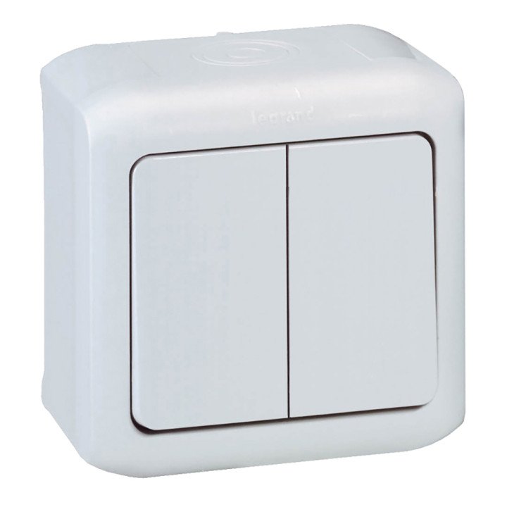 2 gang one-way switch Forix - surface mounting - 10 AX - 250 V - white