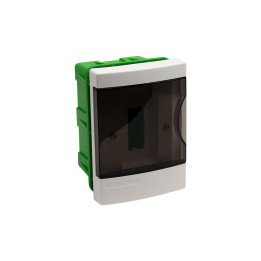 Enclosure flush mounted 2 modules with transparent door
