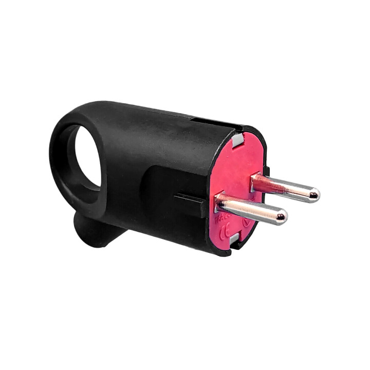 VX1106B - Earthed, black plug with handle