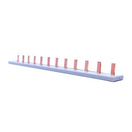 MCB busbar 10mm2, 1 phase, pin type, 210mm, 12 modules