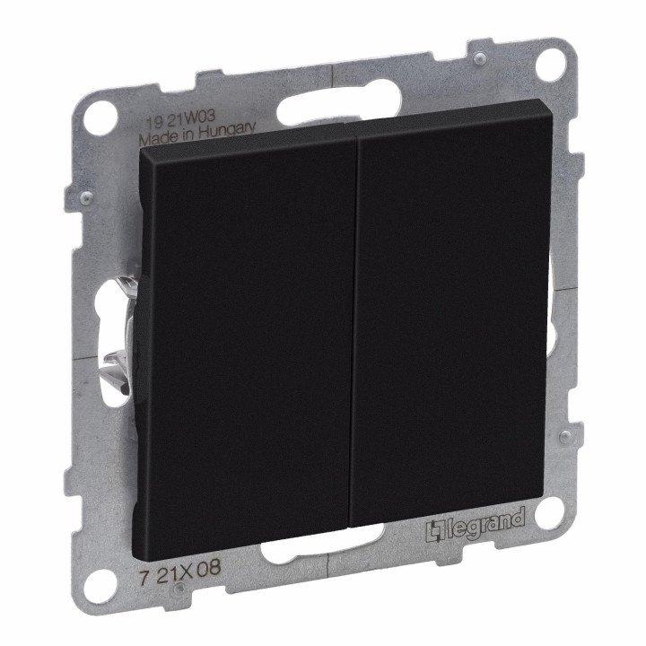 SUNO 2-GANG TWO-WAY SWITCH 10AX AUTOMATIC TERMINALS BLACK