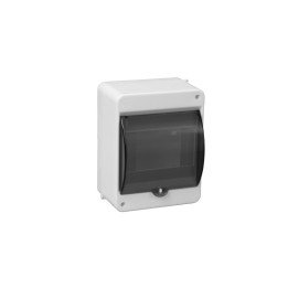 Distribution box surface 5 modues transparent door and clamps (N+PE) IP40