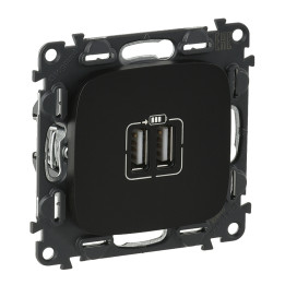 Розетка Valena Allure USB 2.4A - черный