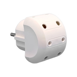 VX1027W - 5 rühma pistikupesa, valge pistiku adapter
