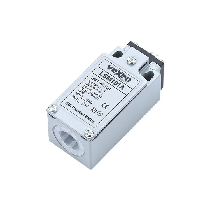 LSM101A limit switch 1NO/1NC in metal housing IP65 with metal end plunger