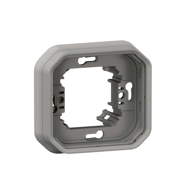 PLEXO 1 GANG FLUSH MOUNTING SUPPORT FRAME - GREY