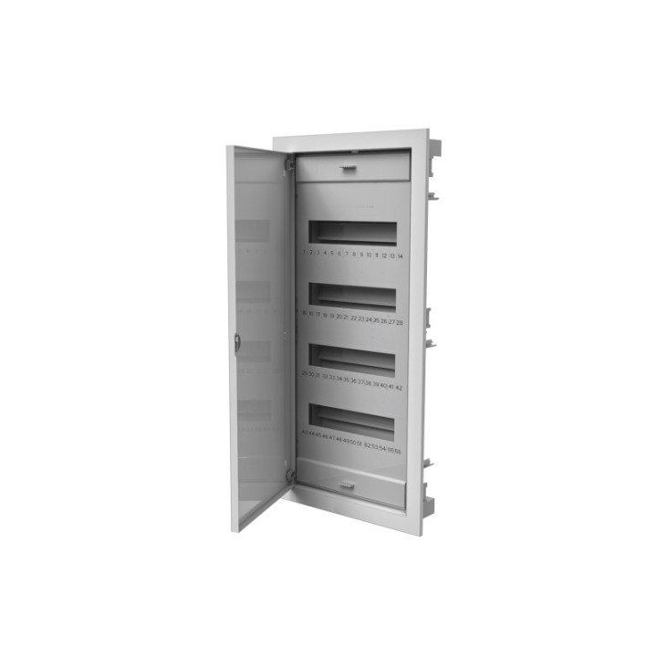 Distribution board flush 48+8 modues with metal door and clamps (N+PE) IP40