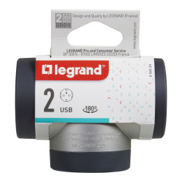 Legrand MOP поворотный разветвитель 3 розетки USB