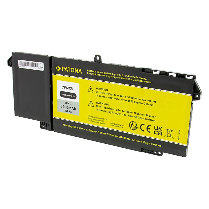 Аккумулятор Patona PT2929 для Dell Latitude 5320/7320/7420/7520 (3400mAh, Li-Pol, 15.2V)