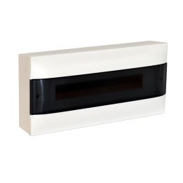 LEGRAND 1X22M SURFACE CABINET SMOKED DOOR EARTH + NEUTRAL TERMINAL BLOCK